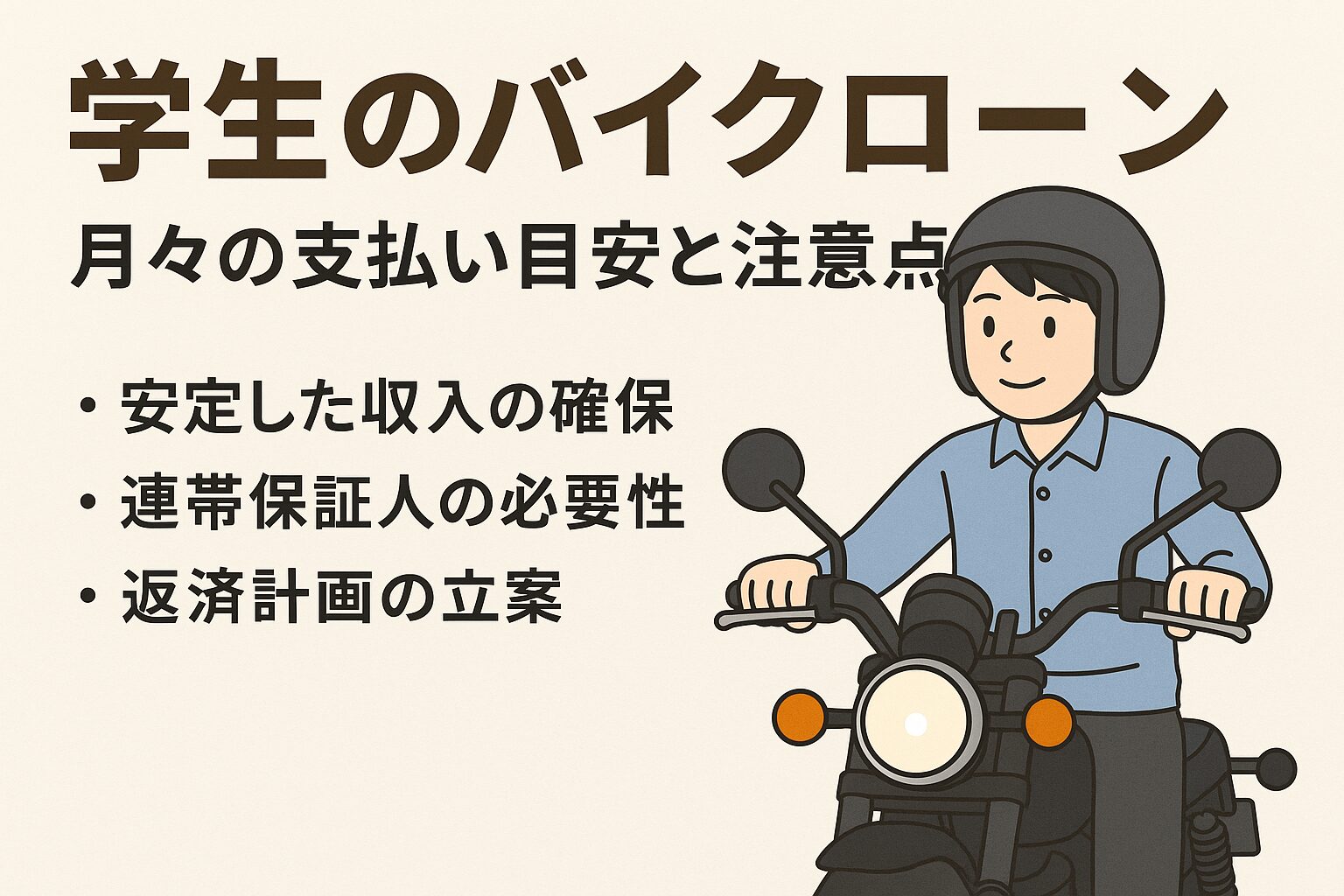 学生のバイクローン｜月々の支払い目安と注意点
